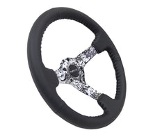 Cargar imagen en el visor de la galería, NRG Reinforced Steering Wheel (350mm / 3in. Deep) Blk Leather w/Hydrodipped Digi-Camo Spokes