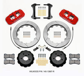 Wilwood AERO6 Front Hat Kit 15.00 Red 15-23 Mustang w/Lines