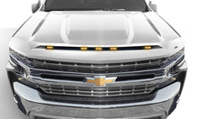 Load image into Gallery viewer, AVS 19-22 Chevy Silverado 1500 (Excl. ZR2/LT TB) Aeroskin Low Pro Hood Shield w/ Lights - Summit Wht