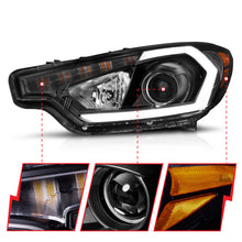 Cargar imagen en el visor de la galería, ANZO 2014-2016 Kia Forte Projector Headlights w/ Light Bar Black Housing w/ DRL