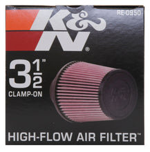 Cargar imagen en el visor de la galería, K&amp;N Universal Rubber Filter 3 1/2inch ID FLG / 6inch Base / 4-5/8inch Top / 6inch Height