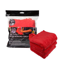 Cargar imagen en el visor de la galería, Chemical Guys Happy Ending Ultra Edgeless Microfiber Towel - 16in x 16in - Red - 3 Pack