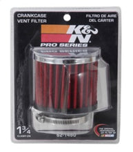 Cargar imagen en el visor de la galería, K&amp;N 1.75in Flange ID x 3in OD x 2.5in H Chrome Finish Rubber Base Crankcase Vent Filter
