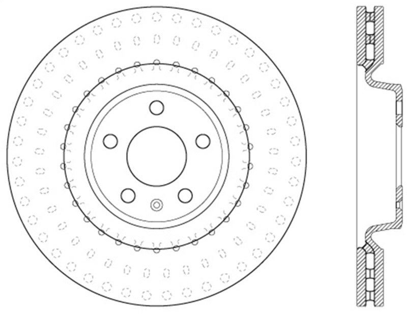 StopTech 12 Audi A6 Quattro/11-12 A7 Quattro/13 Q5/7-11/13 S4/12 S5 Front Right Drilled Rotor