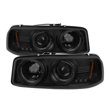 Cargar imagen en el visor de la galería, Spyder GMC Sierra 1500/2500 99-06 Projector Headlights LED Halo LED Blk Smke PRO-YD-CDE00-HL-BSM