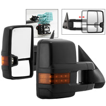 Cargar imagen en el visor de la galería, xTune Chevy Silverado 03-06 G2 Heated Amber LED Signal Telescoping Mirrors MIR-CS03S-G2-PWH-AM-SET