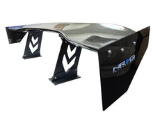 Cargar imagen en el visor de la galería, NRG Carbon Fiber Spoiler - Universal (59in.) w/ NRG Arrow Cut Out Stands and Large End Plates