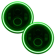 Cargar imagen en el visor de la galería, Oracle 7in High Powered LED Headlights - Black Bezel - Green